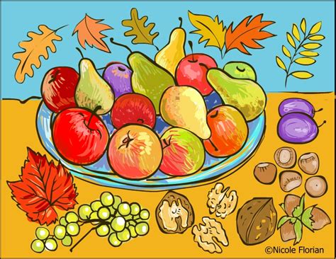 Autumn fruits * Coloring page * Desene de colorat cu toamna | Nice ...