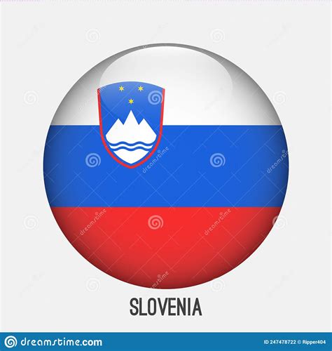 Slovenia Flag in Circle Shape. Stock Illustration - Illustration of ...