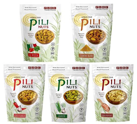 Sprouted Pili Nuts 5 Flavor Savory Variety Pack (5 bags total) - Walmart.com