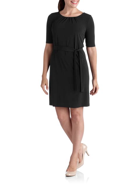 GEORGE - George Women's Elbow Sleeve Solid Wrap Dress - Walmart.com - Walmart.com