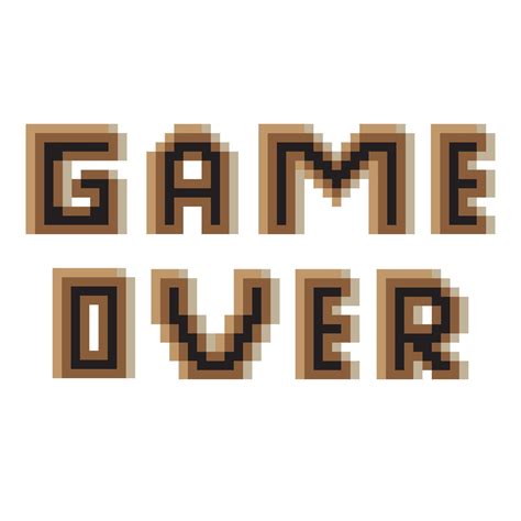 Game over with pixel art on white background. 11640955 Vector Art at ...