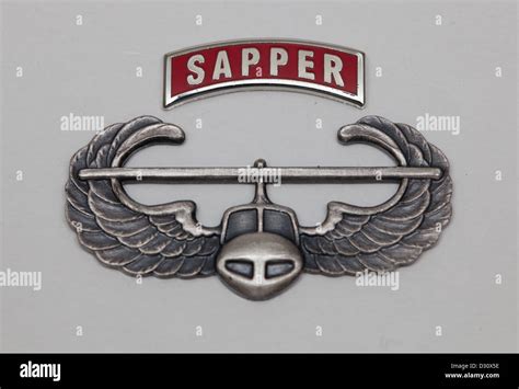 Army Sapper pin over Air Assault badge Stock Photo - Alamy