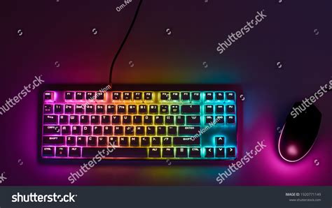 Gaming Keyboard Rgb Light White Mechanical Stock Photo 1920771149 ...