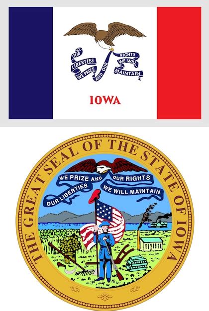 Premium Vector | Iowa us state flag and coat of arm design