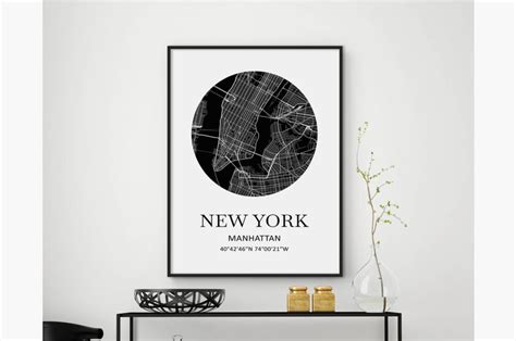 New York City Map Print Wall Art Graphic by StoreArtPrints · Creative ...