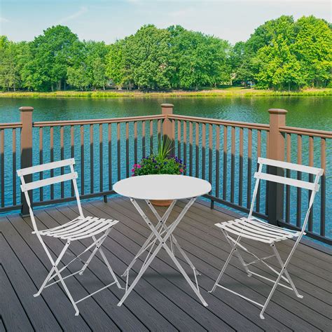 Melitta 3 Piece Foldable Steel Bistro Furniture Set – Two Well Build Chairs With an Iconic ...