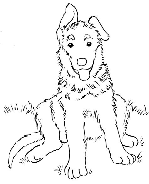 German Shepherd Puppy Coloring Page - Samantha Bell