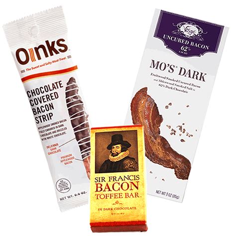 Dark Chocolate Bacon Taster Gift Pack (3pc Set) - Bacon Chocolate Bar, Bacon Toffee Bar ...