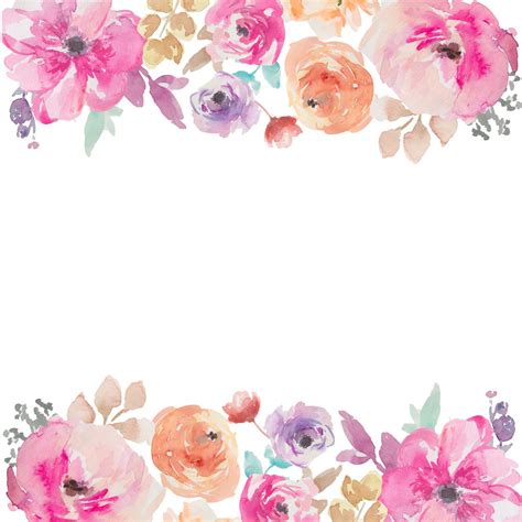 Free Watercolor Flower Border at GetDrawings | Free download