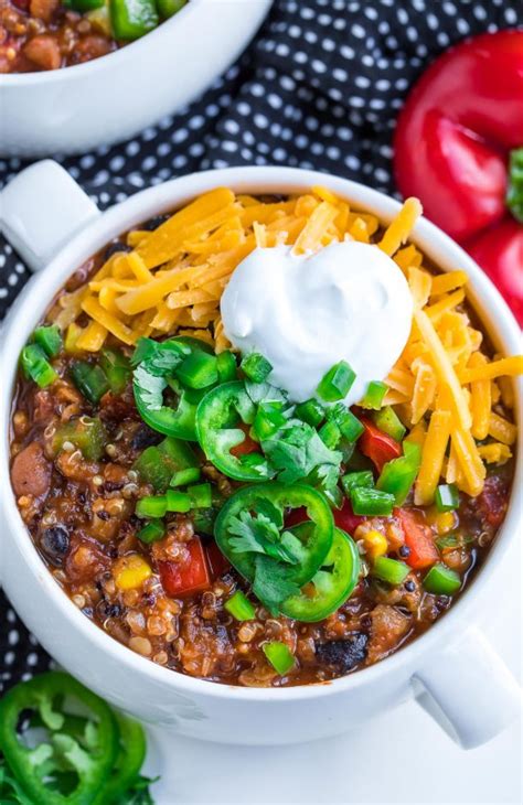 Instant Pot Vegetarian Quinoa Chili - Peas and Crayons