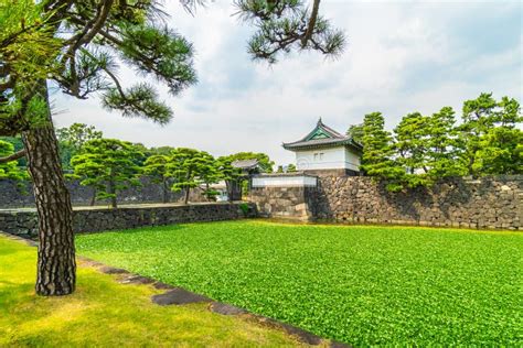 Beautiful Old Architecture Imperial Palace Castle with Moat and Stock ...