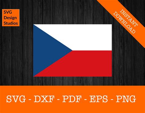 Czech Republic National Flag Clipart SVG Cut File PNG DXF Cricut Vector ...