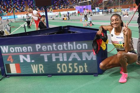 World Record Pentathlon Score by Thiam