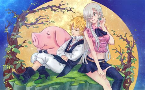 Meliodas Hawk Elizabeth Liones Anime Wallpaper HD 1124 | Nanatsu no ...