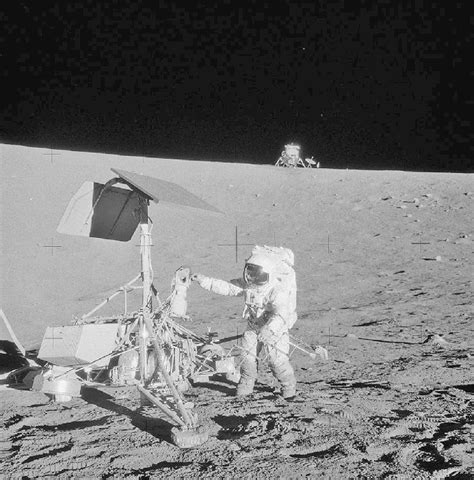 3 Apollo 12 astronaut Alan Bean with Surveyor 3 on the lunar surface... | Download Scientific ...