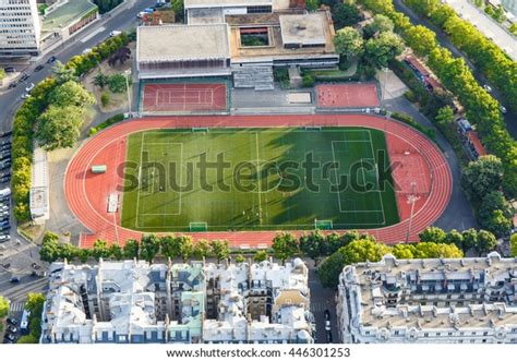 Football Field Aerial View Stock Photo (Edit Now) 446301253