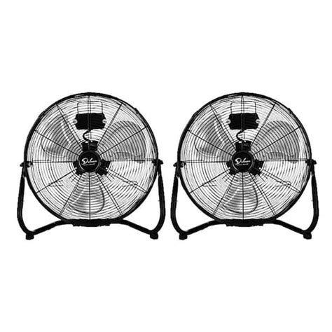 Tidoin 20 in. 3-Speed High Velocity Heavy Duty Metal Industrial Floor Fans (2-Pack)Oscillating ...