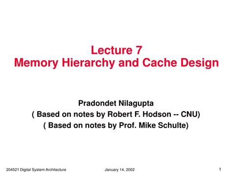 PPT - Lecture 7 Memory Hierarchy and Cache Design PowerPoint ...