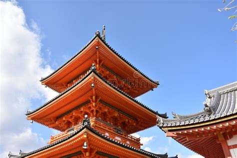 Red pagoda in Japan stock photo. Image of religion, water - 89452358