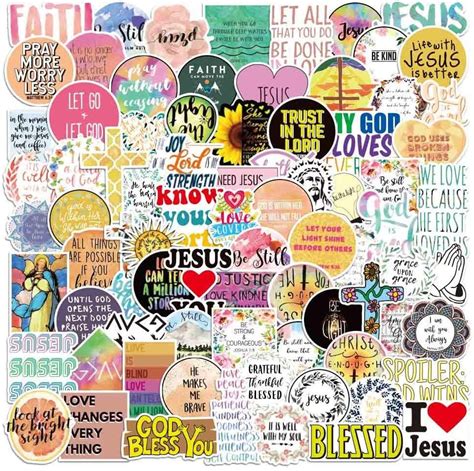 100pcs Jesus Christian Stickers Bible Faith Stickers Cross | Etsy