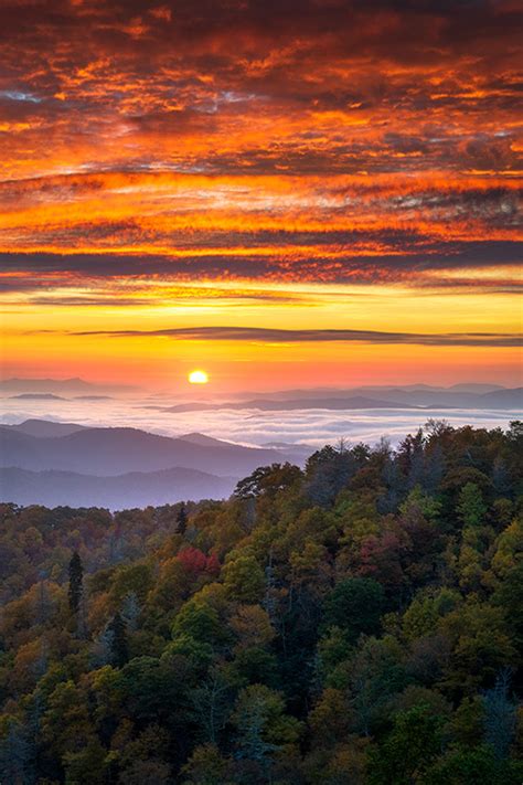 Appalachian Mountains Blue Ridge Parkway Autumn Sunrise Scenic ...