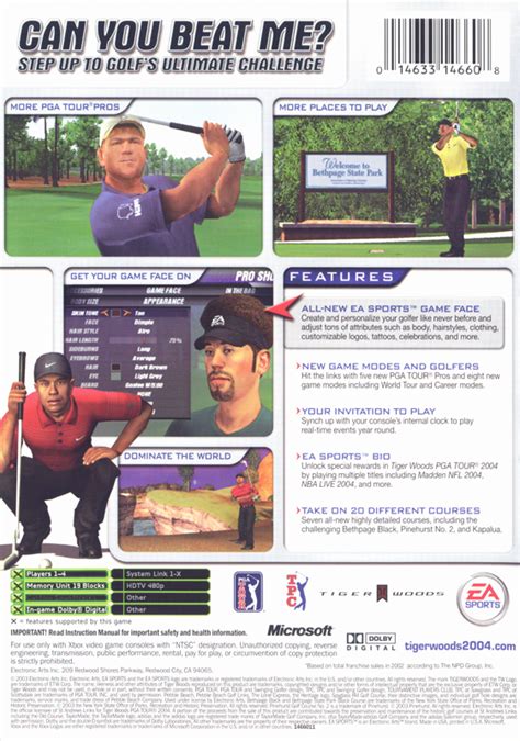 Tiger Woods PGA Tour 2004 (2003) box cover art - MobyGames