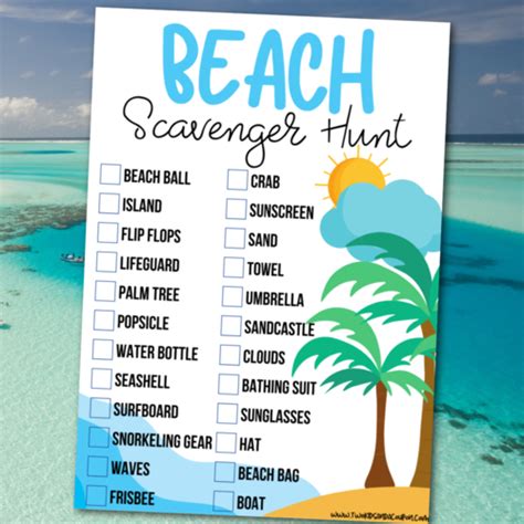 Printable Beach Scavenger Hunt For Kids | AllFreePaperCrafts.com