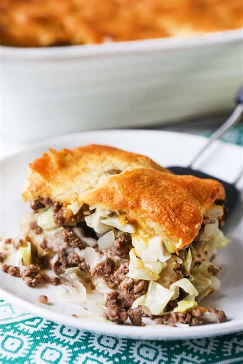 Runza Casserole Recipe - Easy Ground Beef Cabbage Dinner! - Pip and Ebby