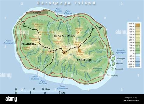 Map of Rarotonga Island Stock Photo - Alamy