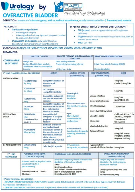 Overactive Bladder by RAEU - Urology Cheatsheets