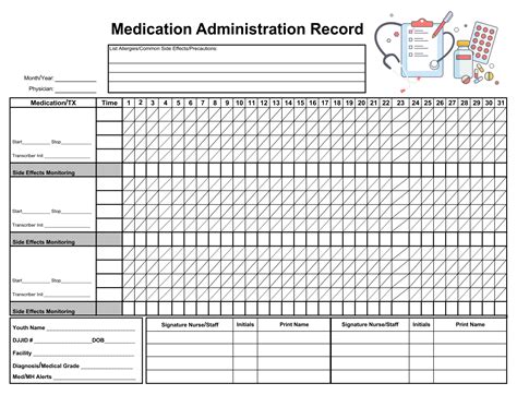 Medication Administration Record Template - 10 Free PDF Printables | Printablee