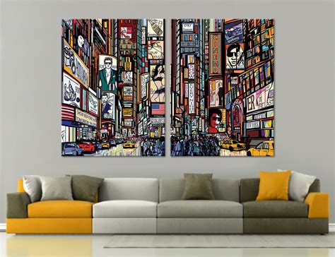 Abstract City Wall Art Print New York Illustration Wall Art | Etsy