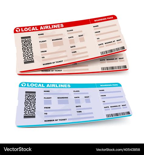 Ticket flight airport pass Royalty Free Vector Image