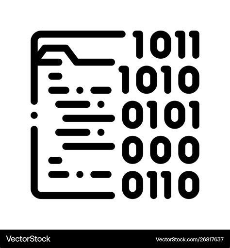 Binary file coding system thin line icon Vector Image