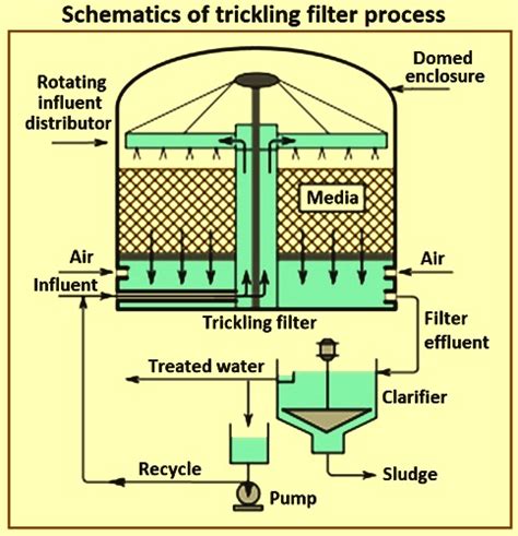 Schematics of trickling filter process – IspatGuru