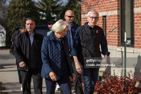 Wisconsin Governor Tony Evers and First Lady Kathy Evers arrive to a ...