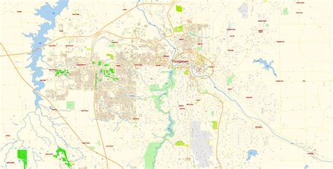 Youngstown Area PDF Map Ohio detailed City Plan editable Street Map