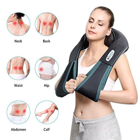 Naipo Shiatsu Neck Shoulder Massager Cordless Back Massager with Heat, Deep Tissue Kneading ...