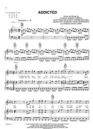 Addicted - Simple Plan Free Piano Sheet Music PDF