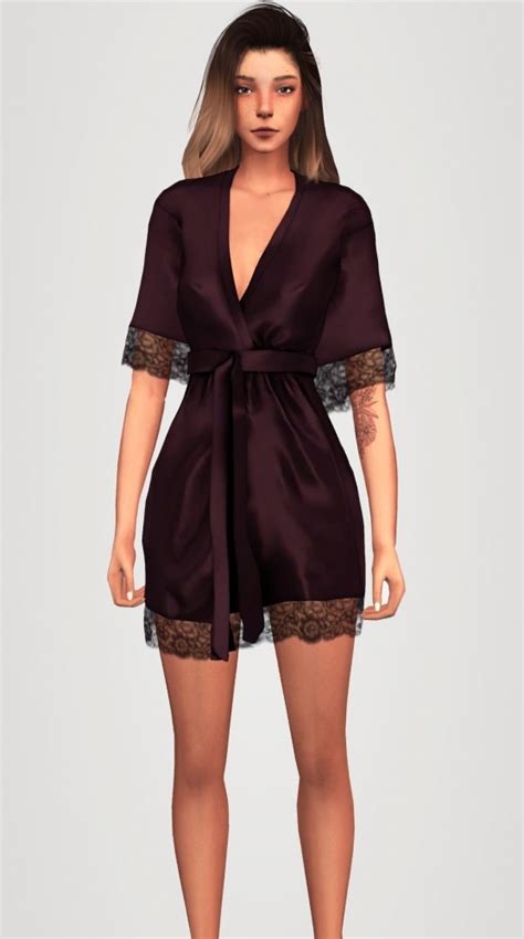 Satin robe at Elliesimple » Sims 4 Updates