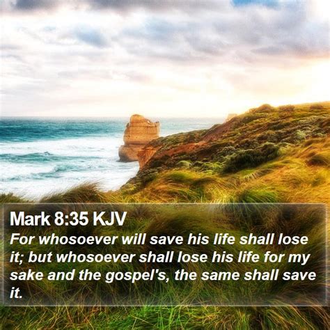 Mark 8:35 KJV Bible Verse Images