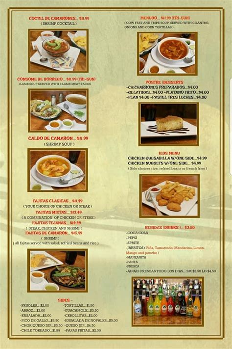 Menu at La Comercial Tienda & Mexican Cuisine restaurant, Chesapeake