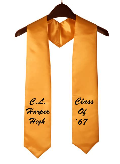 CL Harper high school Gold Custom Embroidered Graduation Stole & Sashes ...