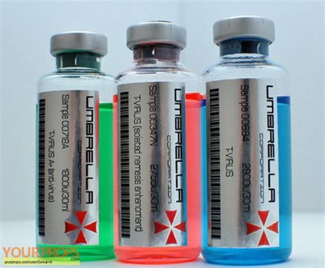 Resident Evil T-Virus Serum bottles replica movie prop