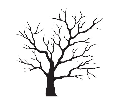 Shape of black Tree without leaves. Vector outline Illustration. Plant in Garden. 21695258 ...