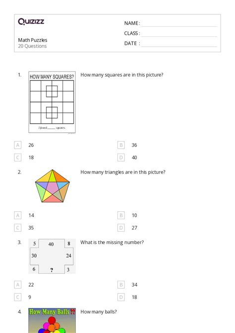 50+ Math Puzzles worksheets for 8th Grade on Quizizz | Free & Printable