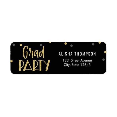 Fun Confetti EDITABLE COLOR Graduation Address Label | Zazzle.com ...