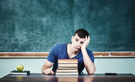 Sad Student blackboard stock photo. Image of book, frustration - 50083660