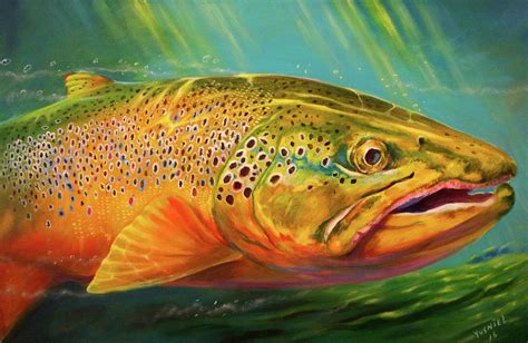 Brown Trout Portrait Digital Art by Yusniel Santos