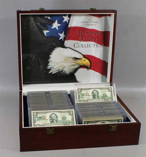 A "50 State Two Dollar Bill Collection" in a large comm